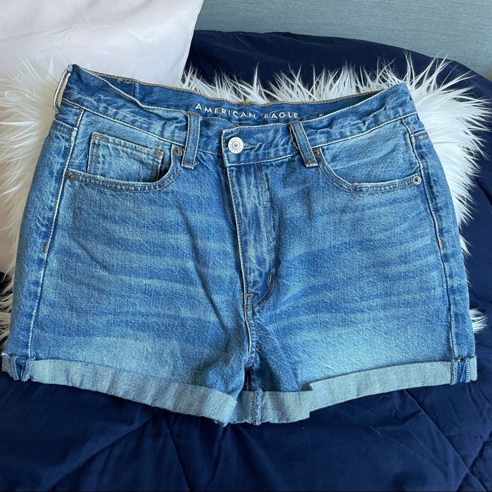 High Rise Mom Jean Shorts